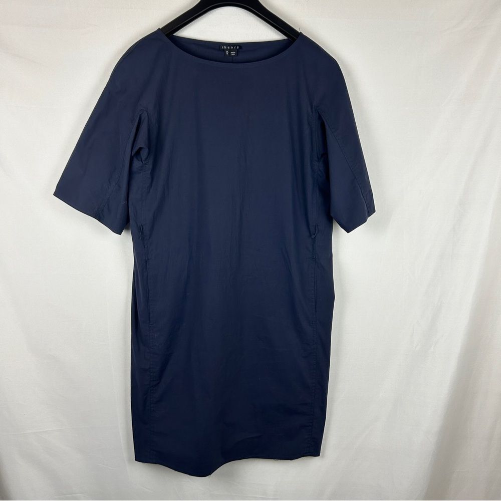 Theory navy cotton blend dress size M Officecore minimalist